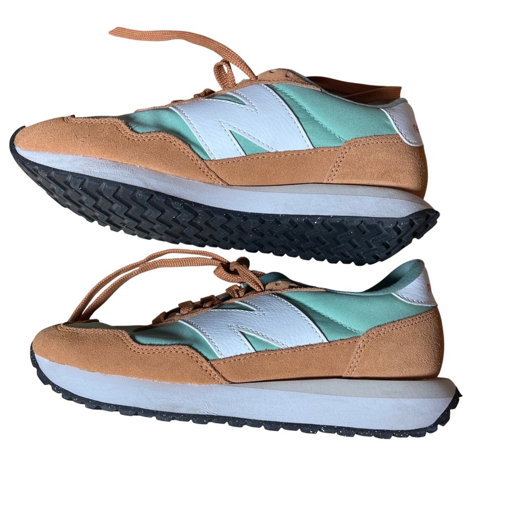 New Balance 237 Womens Mint Green Tan Suede Sneakers WS237IB Size 8.5 - Picture 4 of 6